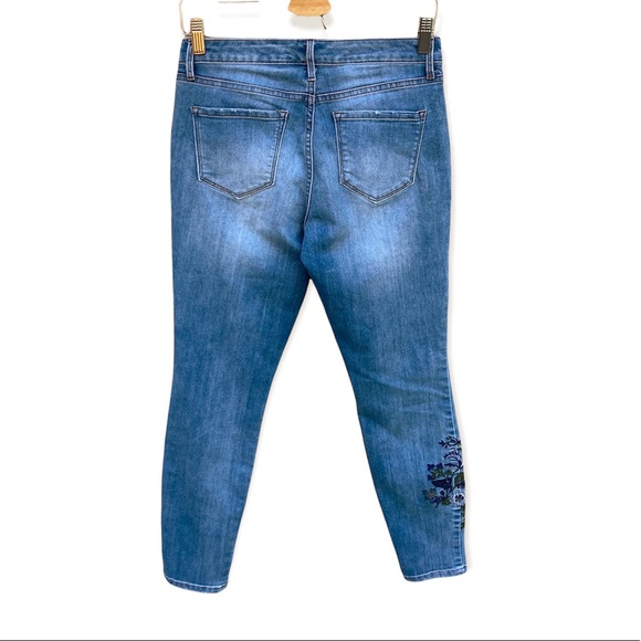 Nine West Gramercy Skinny Jeans Embroidered Bohemian Size 4 - Picture 8 of 15